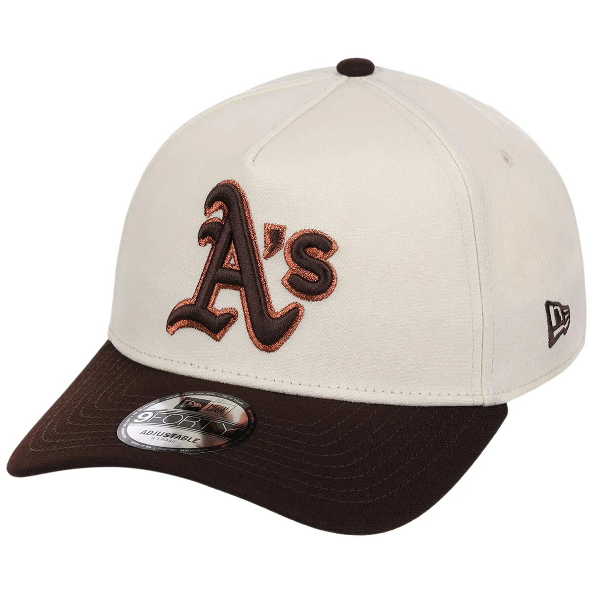 Oakland Athletics MLB Chrome x Burnt Wood FASHION CORE New Era 9FORTY A-Frame detail view