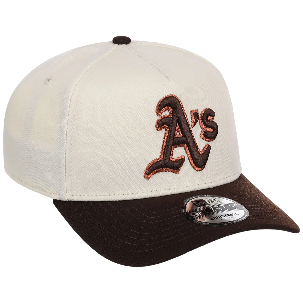 Oakland Athletics MLB Chrome x Burnt Wood FASHION CORE New Era 9FORTY A-Frame front view