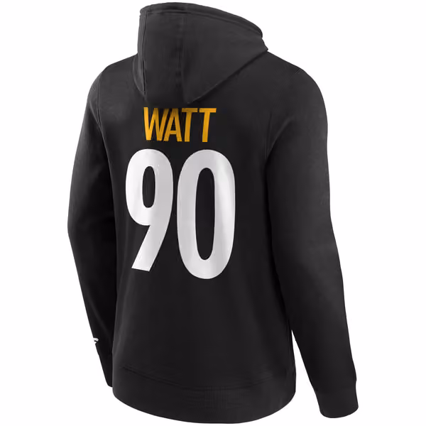 T. J. Watt #90 Pittsburgh Steelers Player NFL Hoodie Black view 3