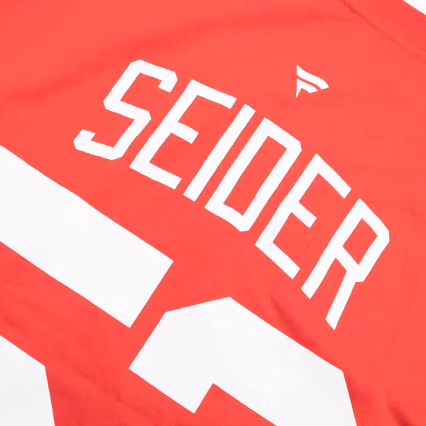 Moritz Seider #53 Detroit Red Wings Player NHL T-Shirt Red view 4