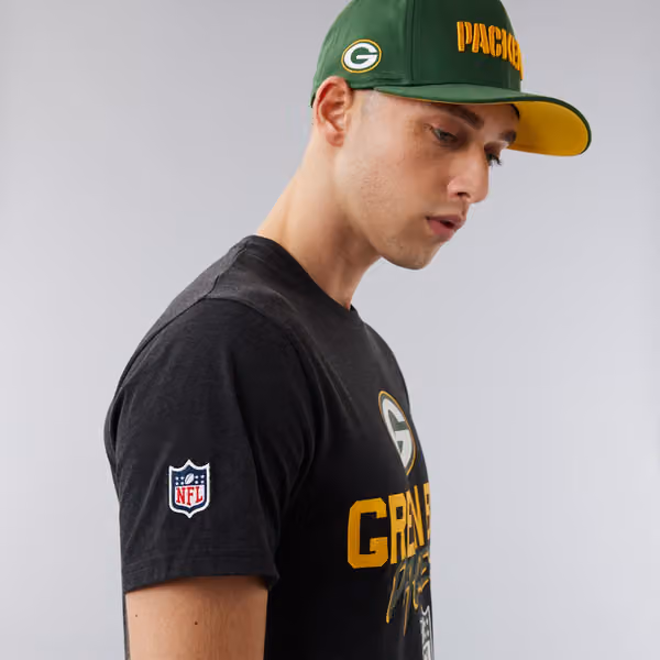 Green Bay Packers Script New Era NFL T-Shirt Black view 4