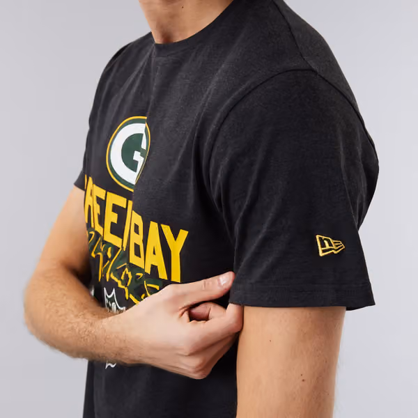 Green Bay Packers Script New Era NFL T-Shirt Black view 3
