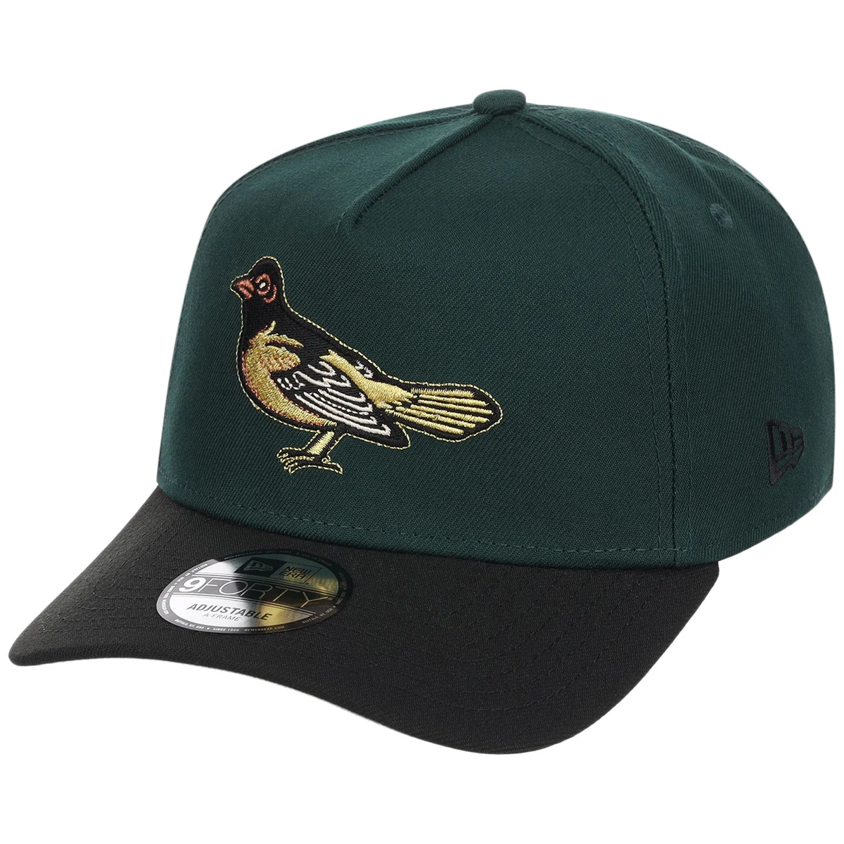 Baltimore Orioles MLB Dark Green x Black FASHION CORE New Era 9FORTY A-Frame detail view