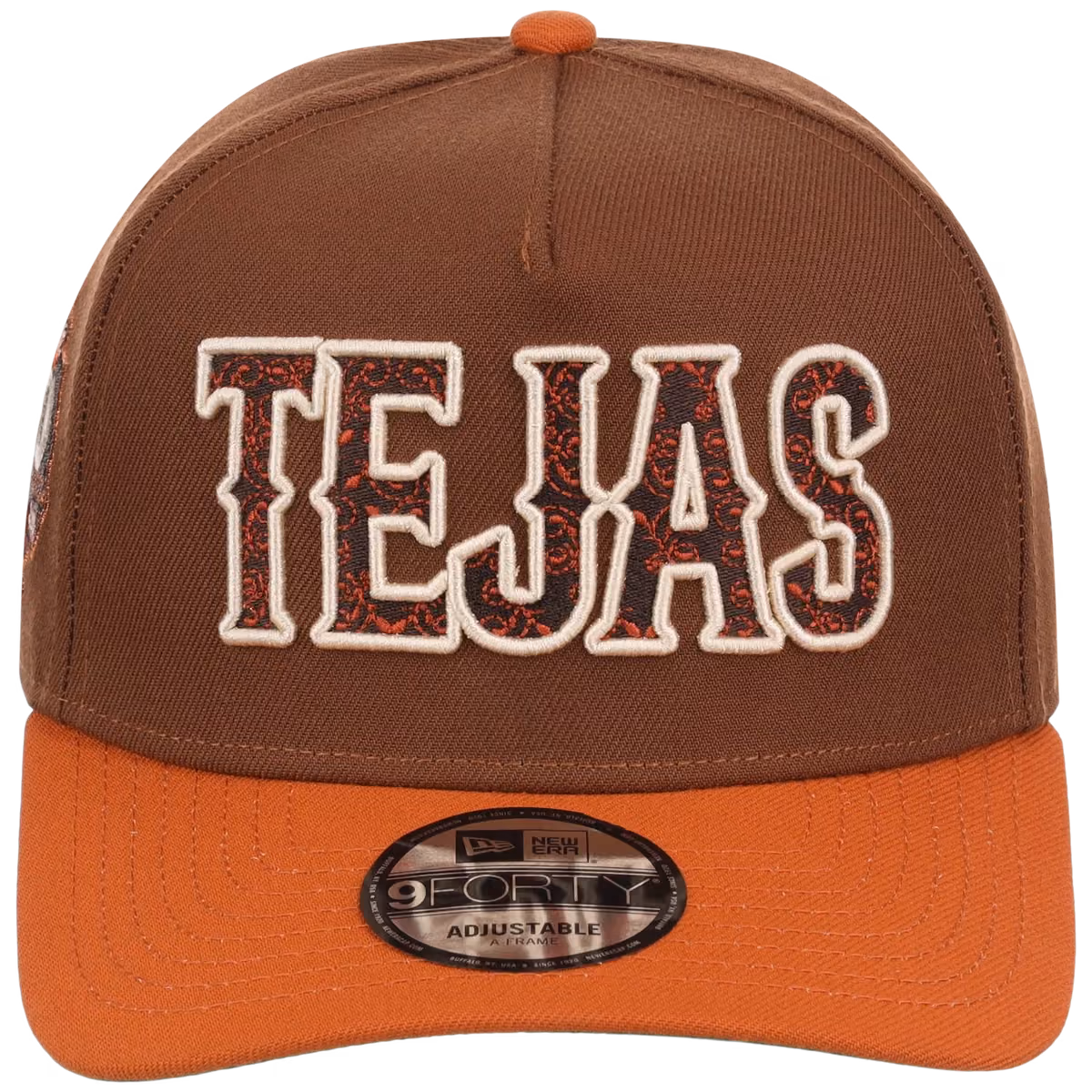 Texas Rangers MLB Copper Harvest New Era 9FORTY A-Frame detail view