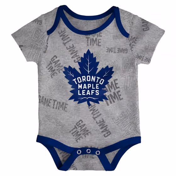 Toronto Maple Leafs Game Time NHL Baby Bodysuit Set (3-Piece) view 4
