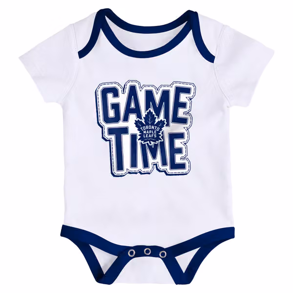 Toronto Maple Leafs Game Time NHL Baby Bodysuit Set (3-Piece) view 3
