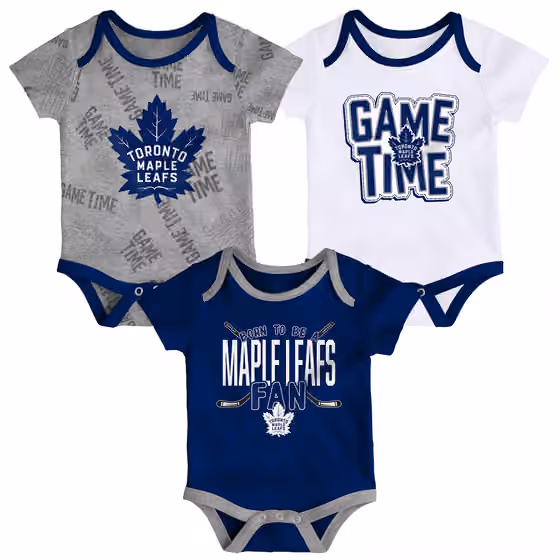 Toronto Maple Leafs Game Time NHL Baby Bodysuit Set (3-Piece) view 1