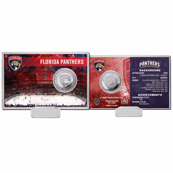 Florida Panthers Team History NHL Silver Coin Card view 1