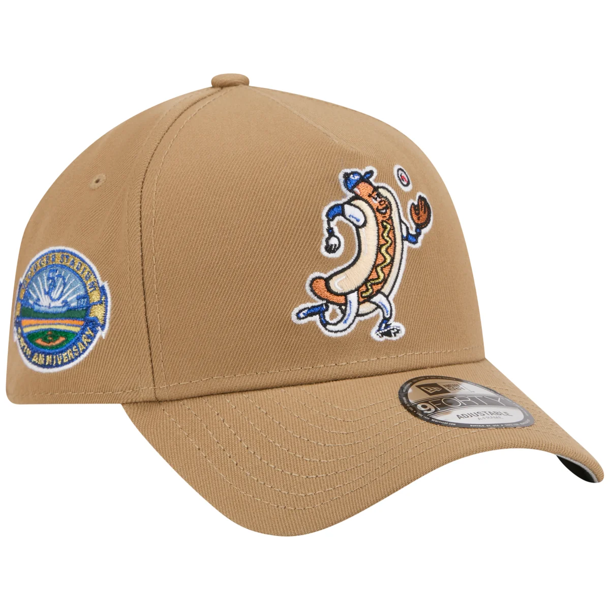 Los Angeles Dodgers Los Angeles Crown the City - Hot Dog - Khaki/Royal New Era 9FORTY front view