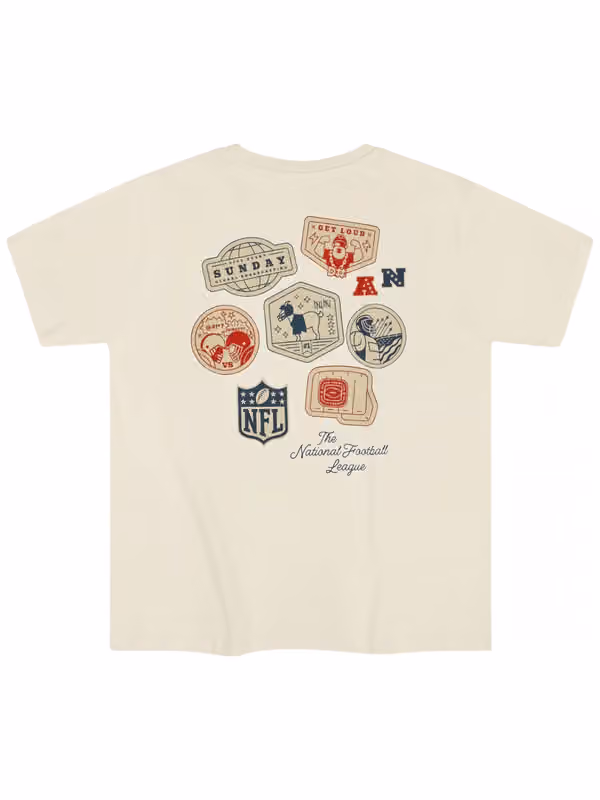 NFL Print L&L Core '89 Band T-Shirt Cream view 1