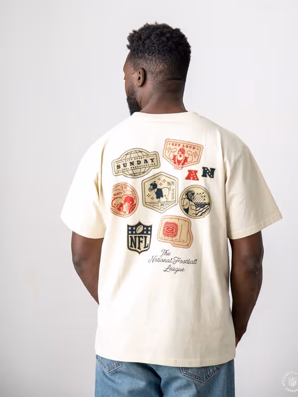 NFL Print L&L Core '89 Band T-Shirt Cream view 6