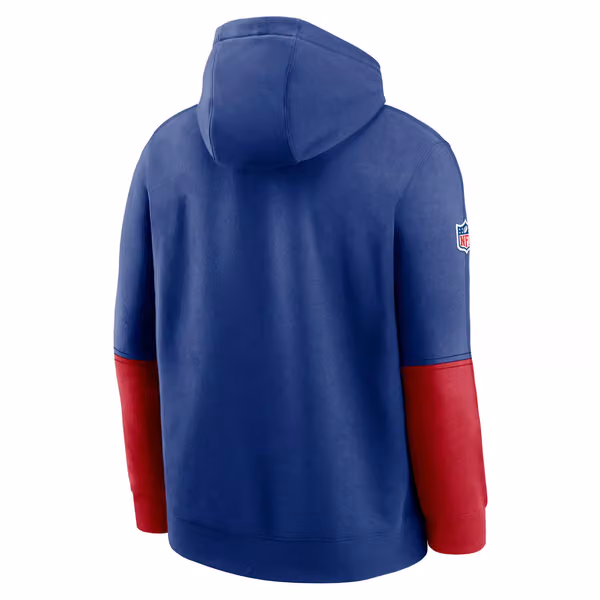 New York Giants 2024 NFL Sideline Nike Club Hoodie Blue view 2
