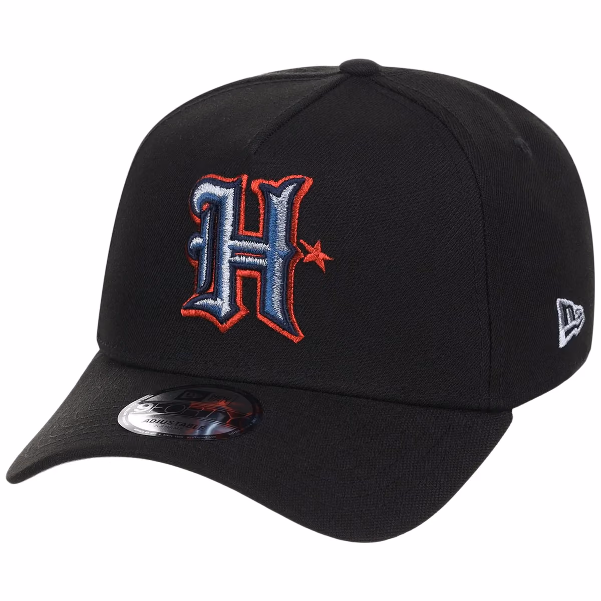 Houston Texans 'H' (Black/Black) Houston Crown the City New Era 9FORTY A-Frame detail view