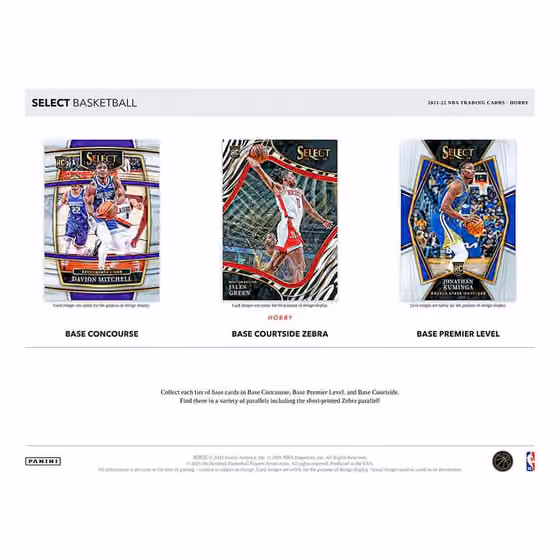 2021/22 Panini Select Basketball NBA Hobby Box view 2