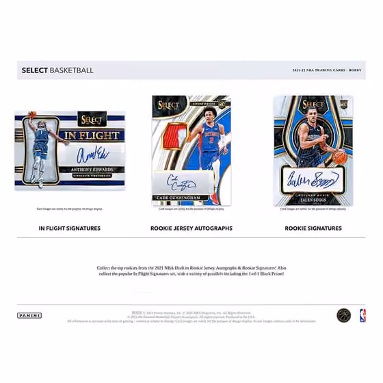 2021/22 Panini Select Basketball NBA Hobby Box view 3