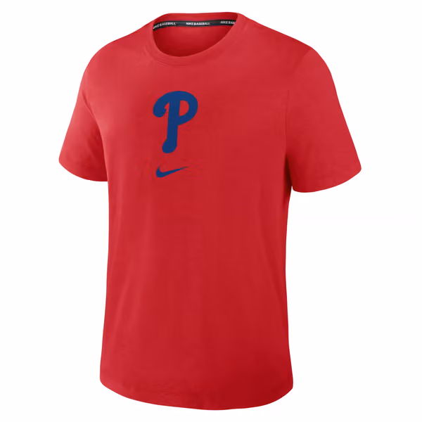 Philadelphia Phillies Early Work 2025 MLB Authentic Nike Tri-Blend T-Shirt Red view 2