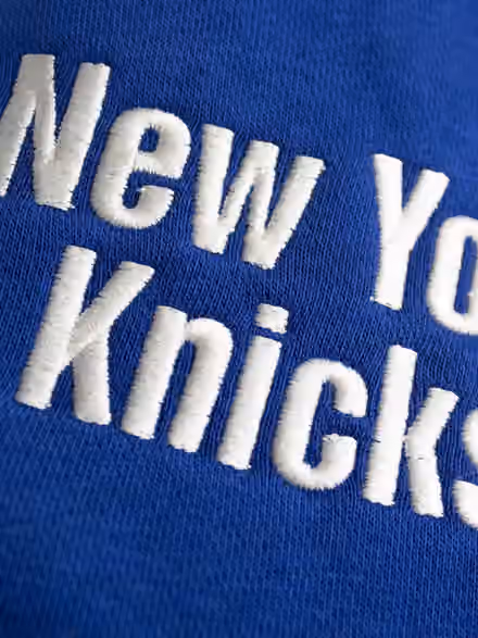 New York Knicks Letterman Hooded NBA Jacket Blue view 4