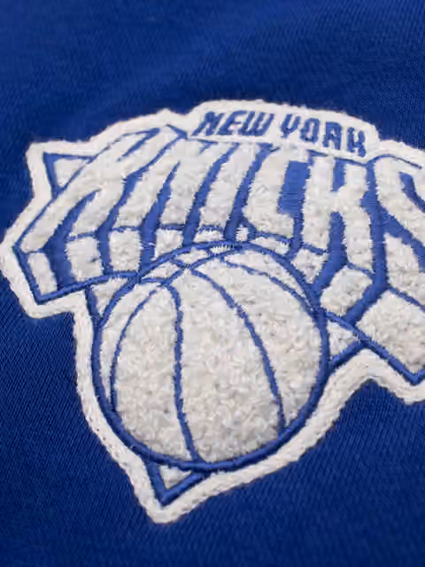 New York Knicks Letterman Hooded NBA Jacket Blue view 3