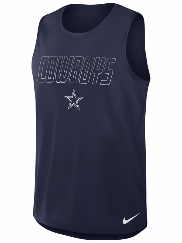 Dallas Cowboys Miler Dri-FIT NFL Muscle Tank Top Navy view 1
