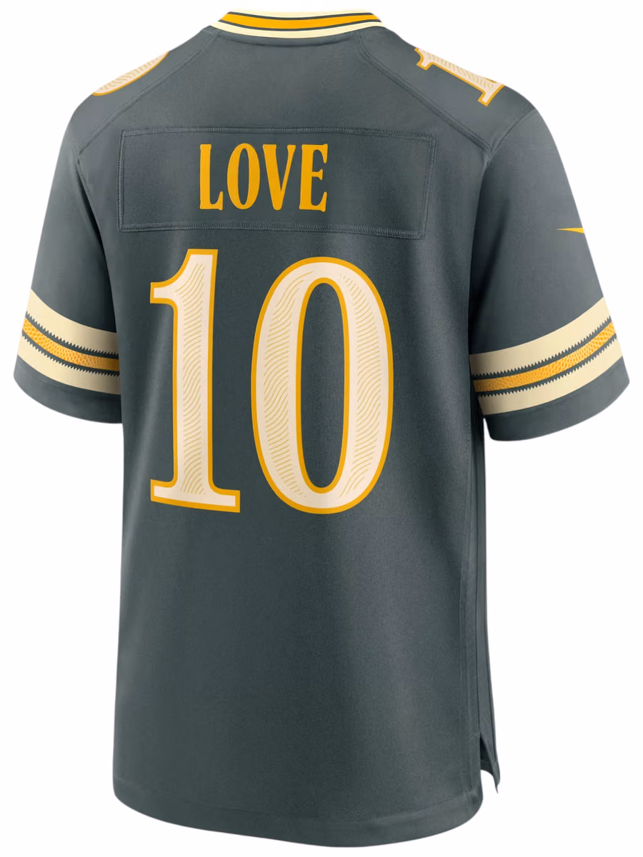 Jordan Love #10 Green Bay Packers 2026 Rivalries Game NFL Jersey Green view 3