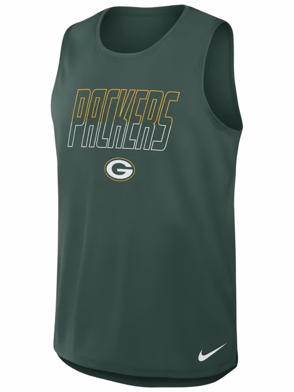 Green Bay Packers Miler Dri-FIT NFL Muscle Tank Top Green view 1