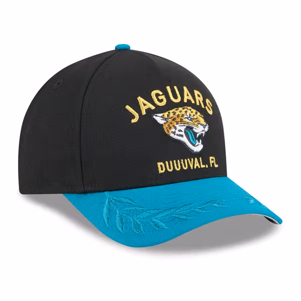 Jacksonville Jaguars 2025 NFL Draft 9FORTY M-Crown A-Frame Snapback Cap Black view 4