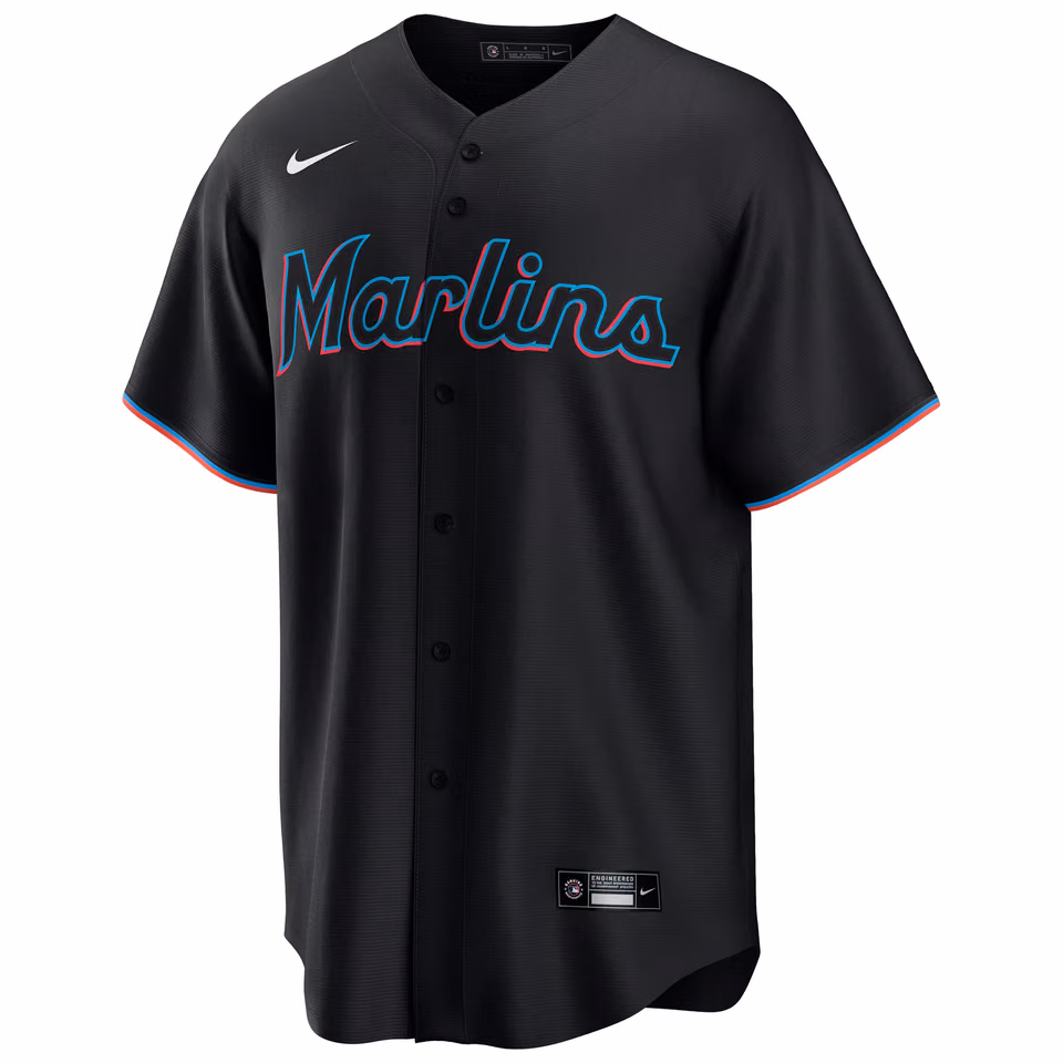 Miami Marlins Nike MLB Alternate Jersey Black view 1