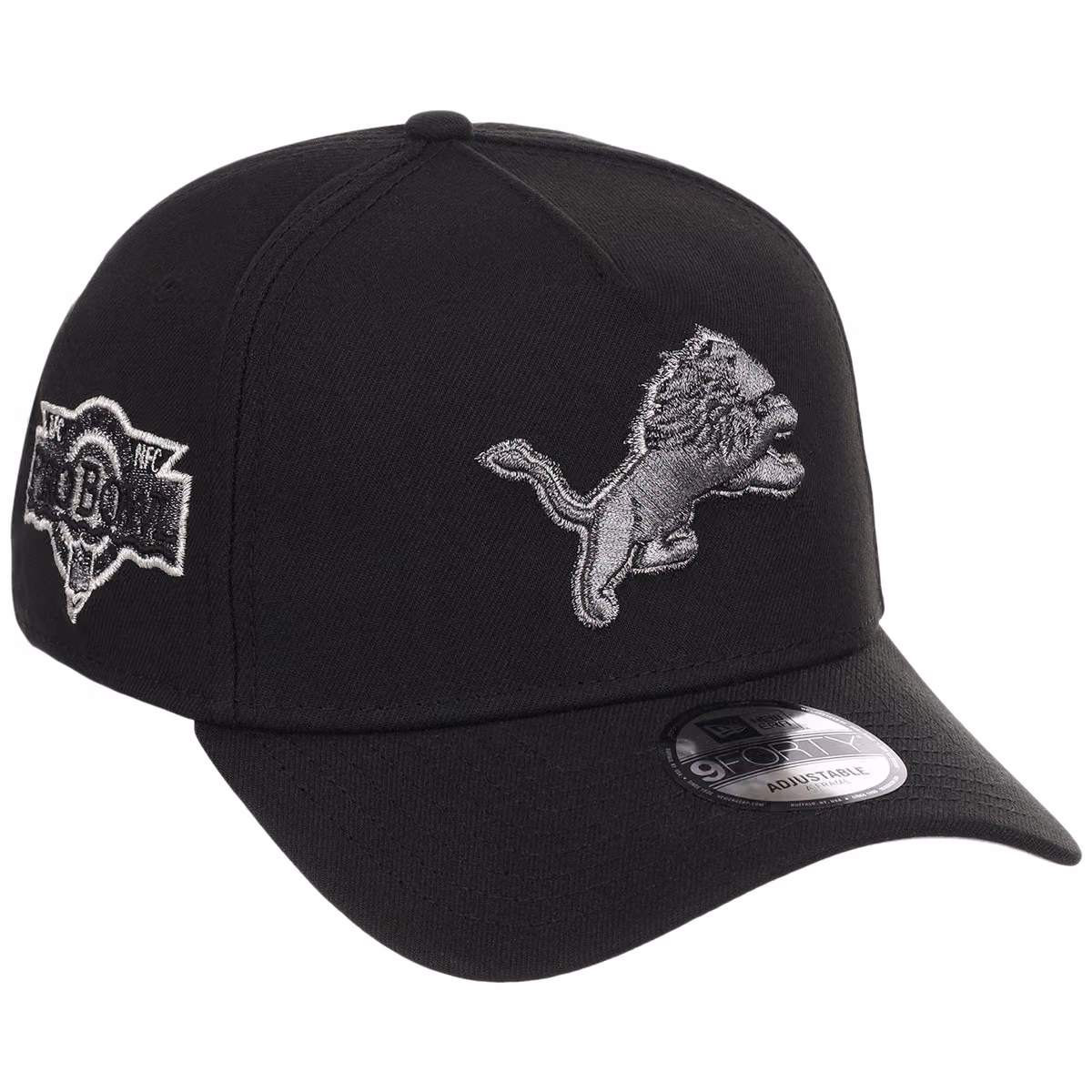 Detroit Lions NFL Liquid Titanium New Era 9FORTY front view
