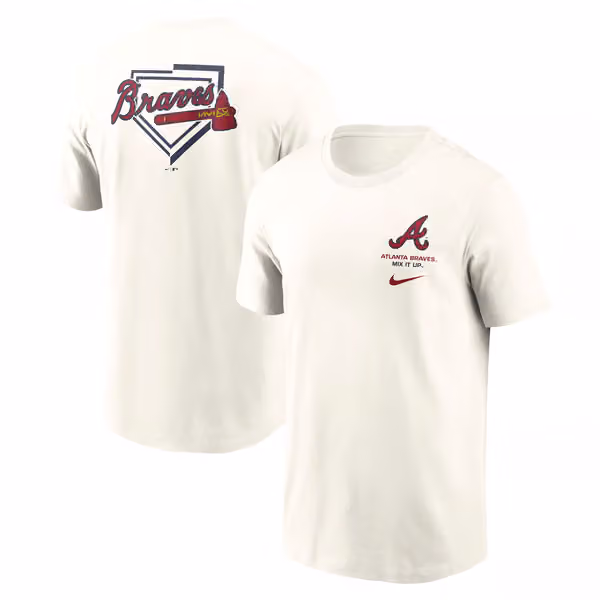 Atlanta Braves Primetime 2-Hit T-Shirt Cream view 1