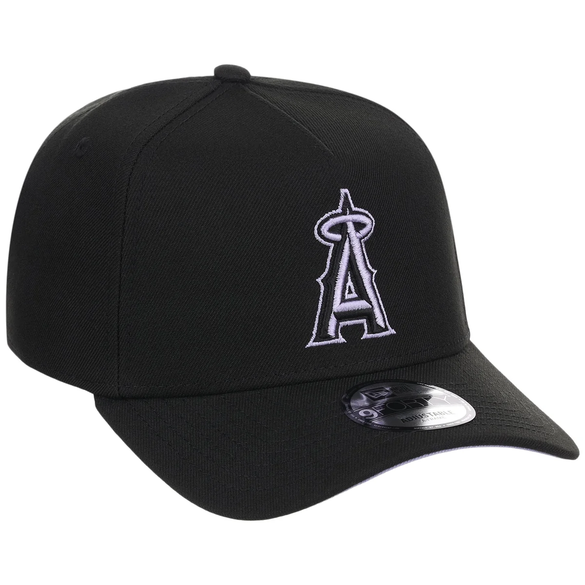 Anaheim Angels MLB Black x Lavender FASHION CORE New Era 9FORTY A-Frame front view