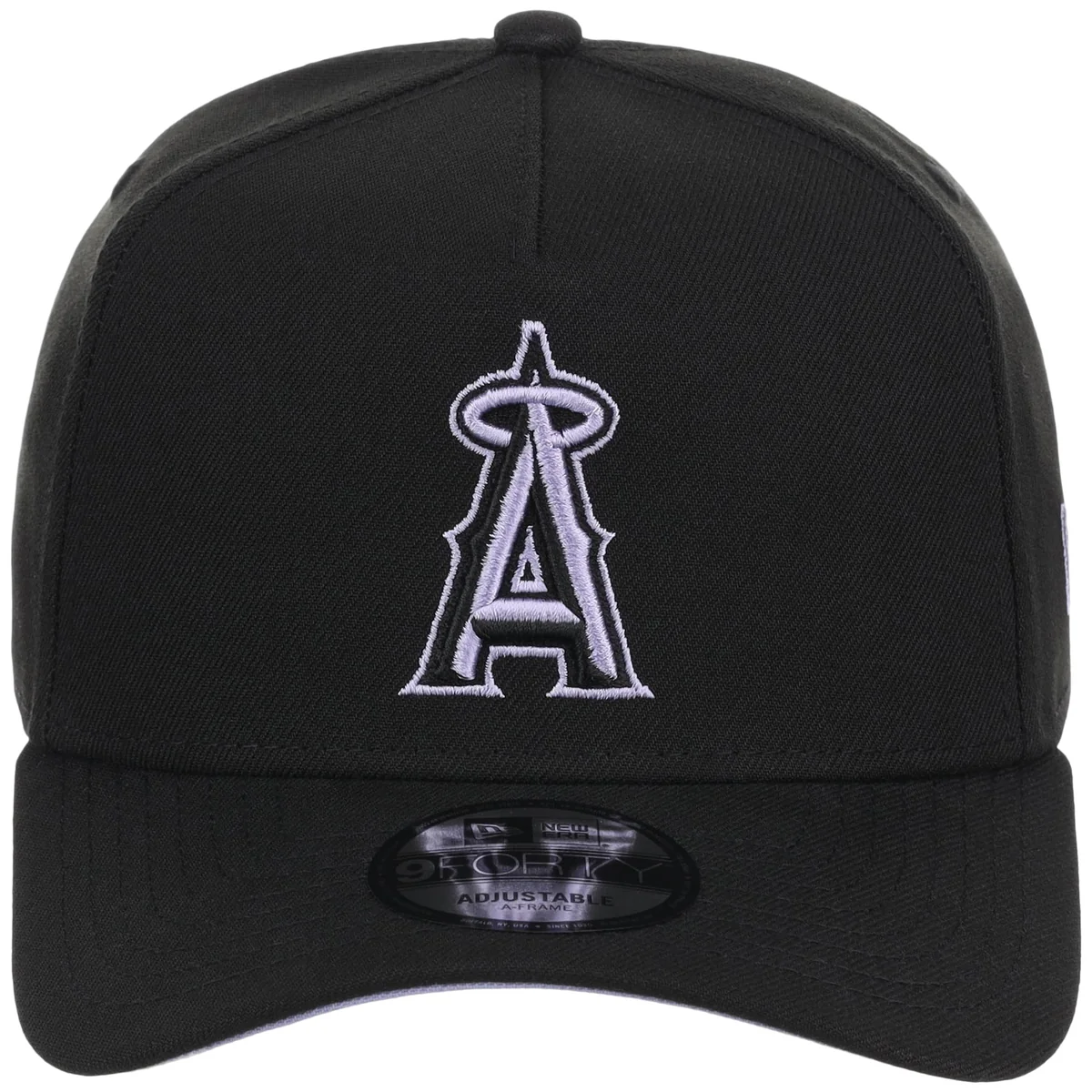 Anaheim Angels MLB Black x Lavender FASHION CORE New Era 9FORTY A-Frame detail view