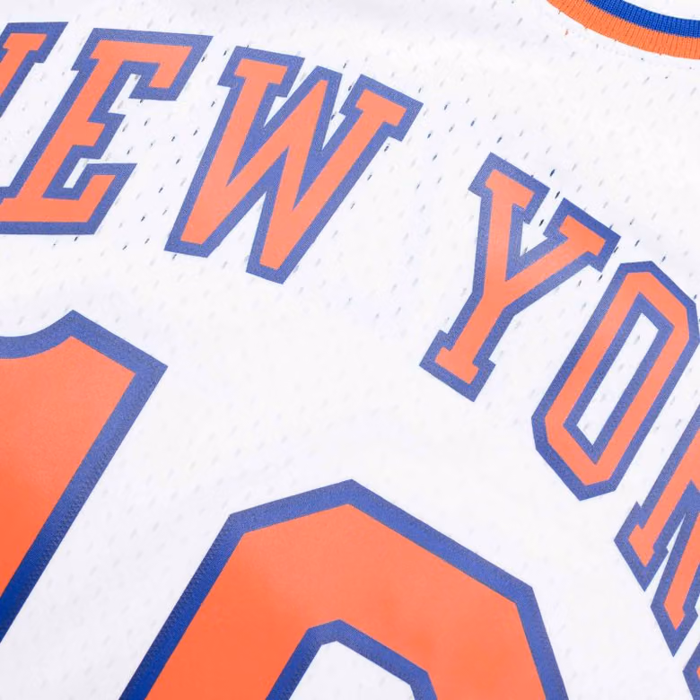 Walt Frazier #10 New York Knicks 1969-70 Swingman NBA Jersey White view 5