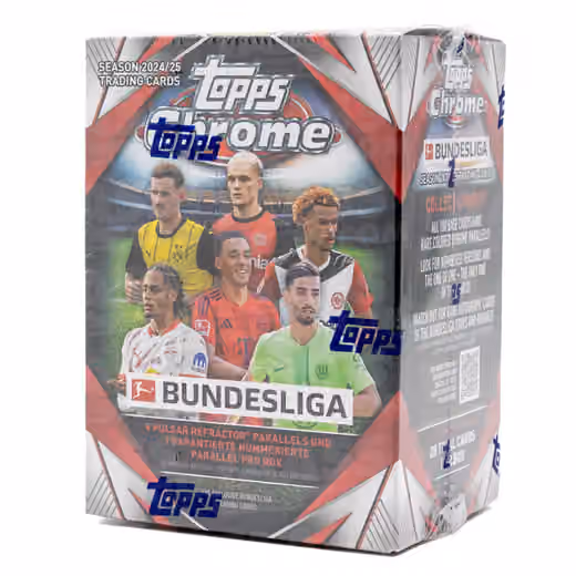 2024/25 Topps Chrome Bundesliga Football Blaster Box view 1