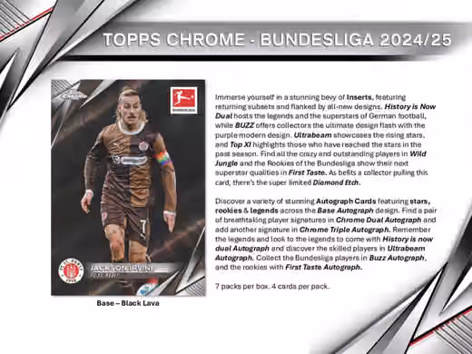 2024/25 Topps Chrome Bundesliga Football Blaster Box view 3