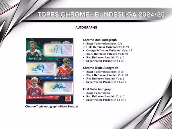 2024/25 Topps Chrome Bundesliga Football Blaster Box view 6