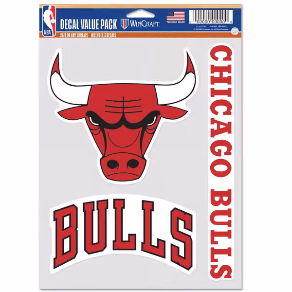 Chicago Bulls Multi-Use NBA Decals Set (3 Pcs.) view 1