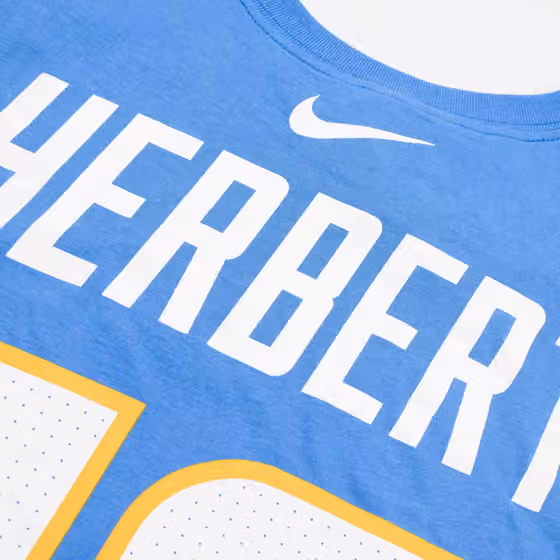 Justin Herbert #10 Los Angeles Chargers Nike Player NFL T-Shirt Blue view 4