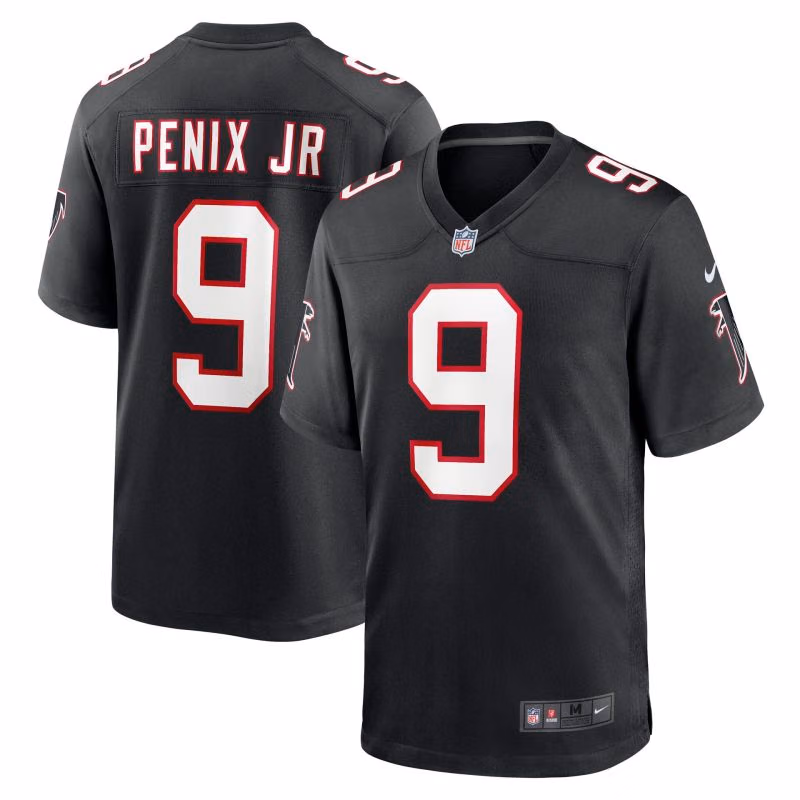 Michael Penix Jr. #9 Atlanta Falcons Game NFL Jersey Alternate Black view 1