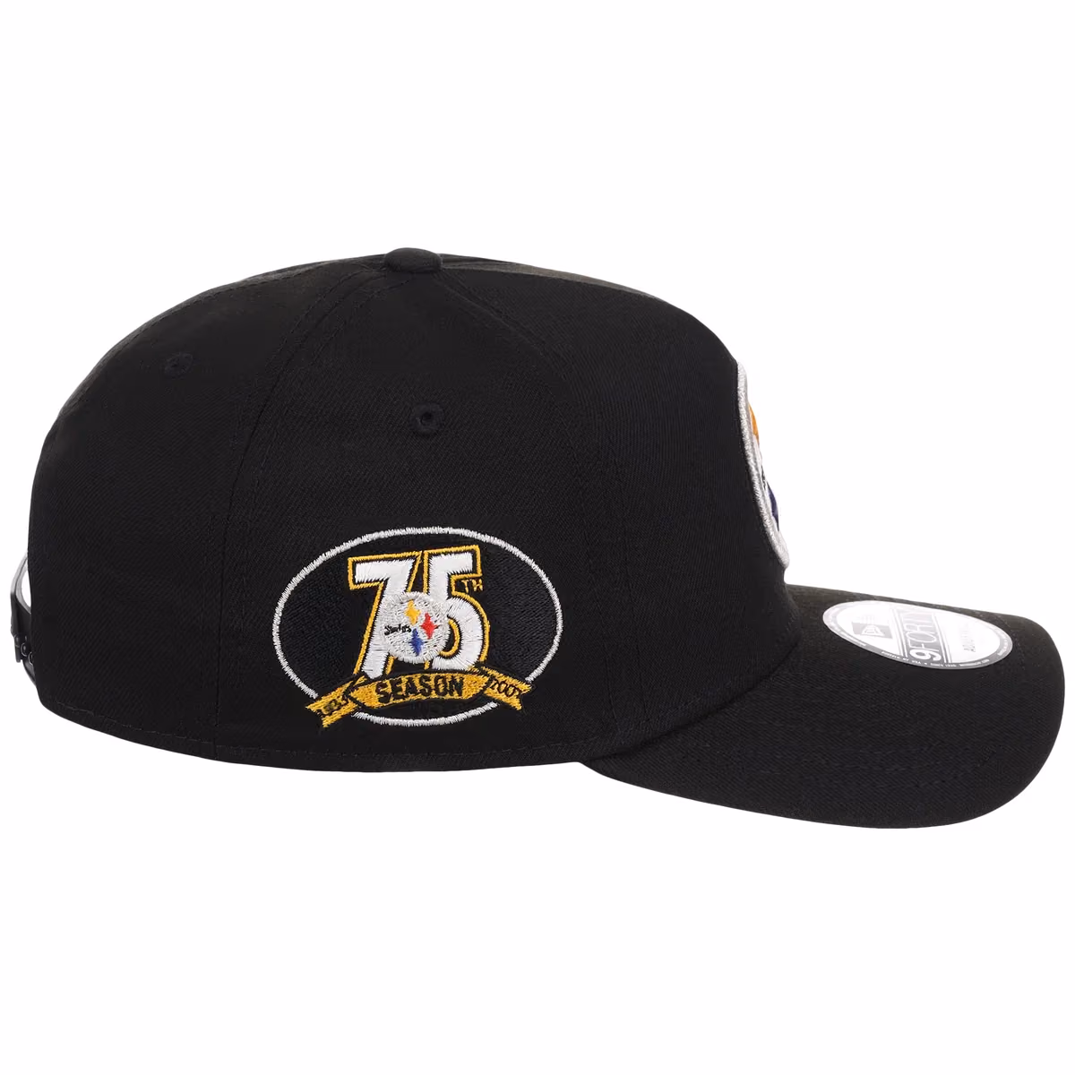 Pittsburgh Steelers NFL Black Dome New Era 9FORTY A-Frame detail view