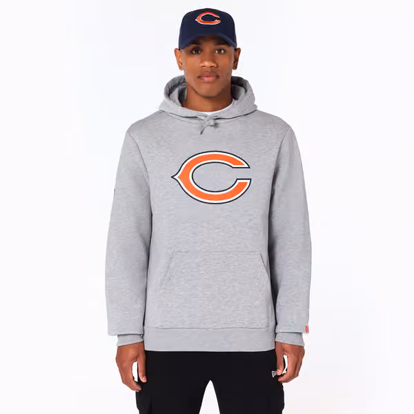 Chicago Bears Logo Hoodie New Era NFL Sweatshirt Grey view 1