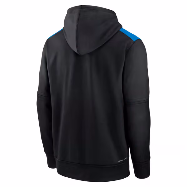 Miami Marlins 2025 MLB Authentic Performance Therma Hoodie Black view 2