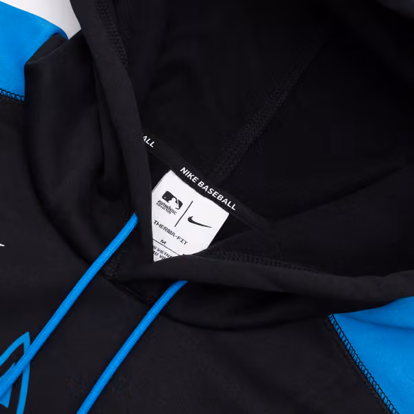 Miami Marlins 2025 MLB Authentic Performance Therma Hoodie Black view 4