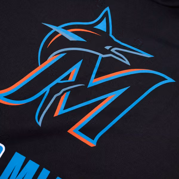 Miami Marlins 2025 MLB Authentic Performance Therma Hoodie Black view 3
