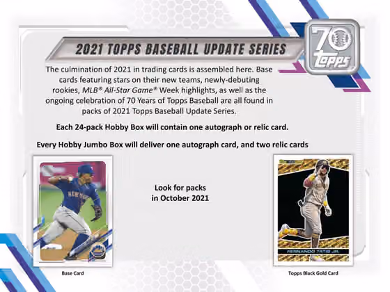 2021 Topps Update Series Baseball Hobby Box MLB view 2