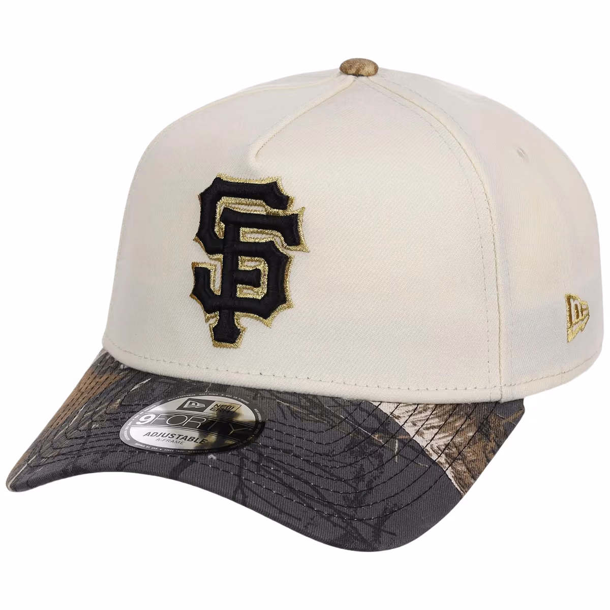 San Francisco Giants MLB Black Realtree Chrome New Era 9FORTY detail view