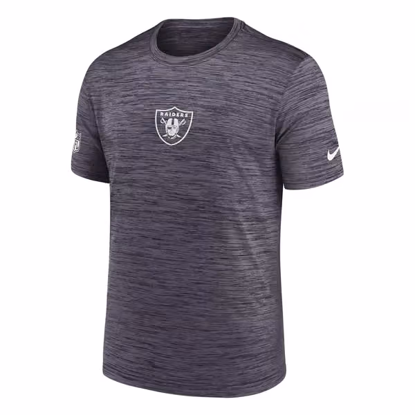 Las Vegas Raiders 2025 NFL Sideline Nike Velocity Performance T-Shirt Gray view 2