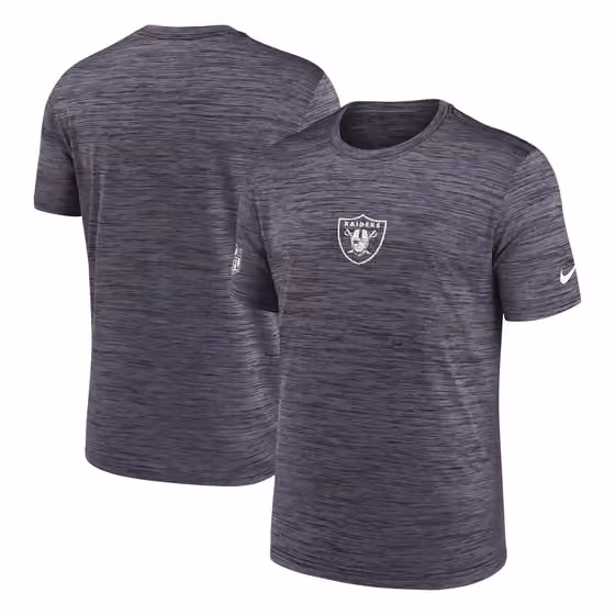 Las Vegas Raiders 2025 NFL Sideline Nike Velocity Performance T-Shirt Gray view 1