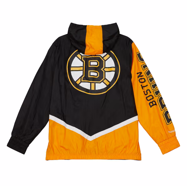Boston Bruins Undeniable Mitchell & Ness NHL Windbreaker Jacket view 2