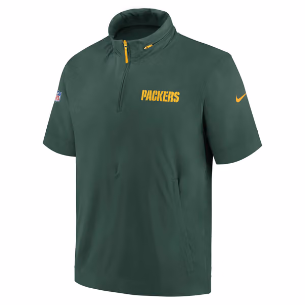 Green Bay Packers 2024 NFL Sideline Nike Lightweight Coach Jacket Green view 2