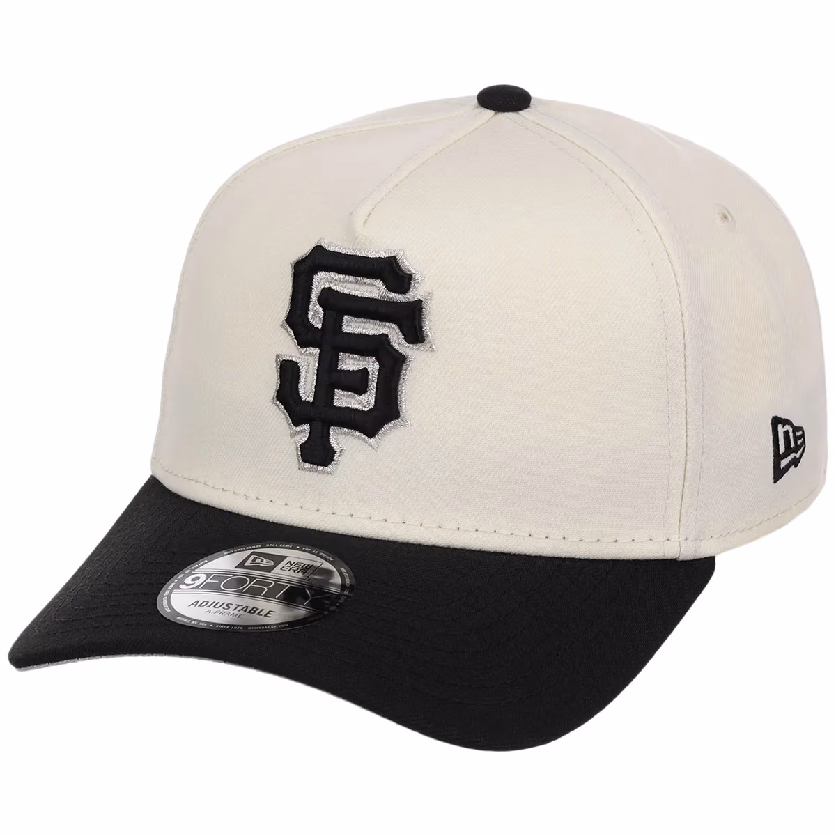 San Francisco Giants MLB Chrome x Black FASHION CORE New Era 9FORTY A-Frame detail view